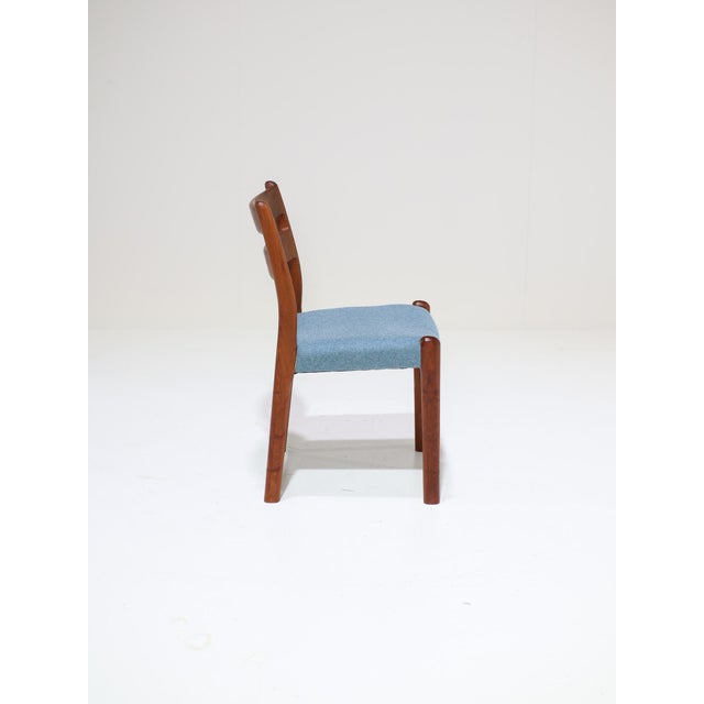 Teak and Blue Dining Chairs from Emc Møbler, Denmark, 1960s, Set of 4 For Sale - Image 6 of 18