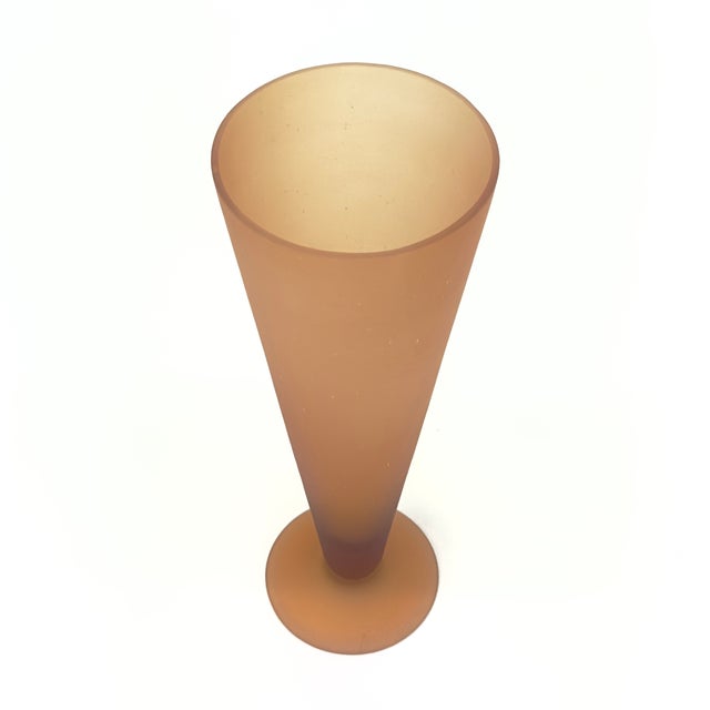 Warm Hues Graphic Frosted Glass Vase Curation - Group of 5 For Sale In Miami - Image 6 of 13