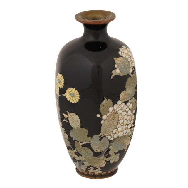 Antique Japanese Cloisonne Enamel Hydrangea Vase Meiji Period For Sale In New York - Image 6 of 7