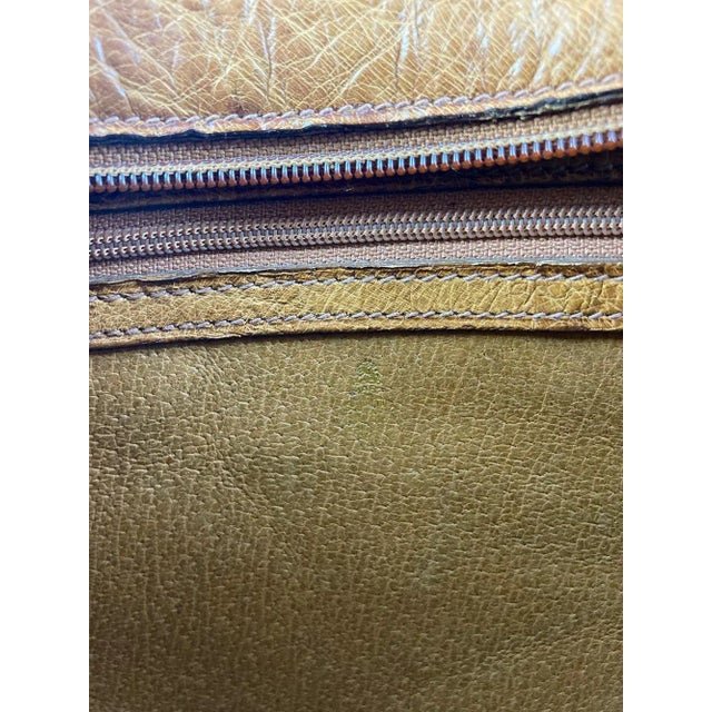 Contemporary Vintage Mark Cross Tan Ostrich Handbag c1960s For Sale - Image 3 of 12