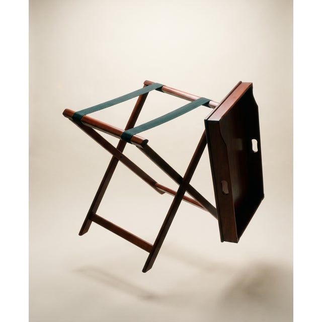 Mid-Century Modern Vintage Wood Butler's Tray Table & Stand For Sale - Image 3 of 5