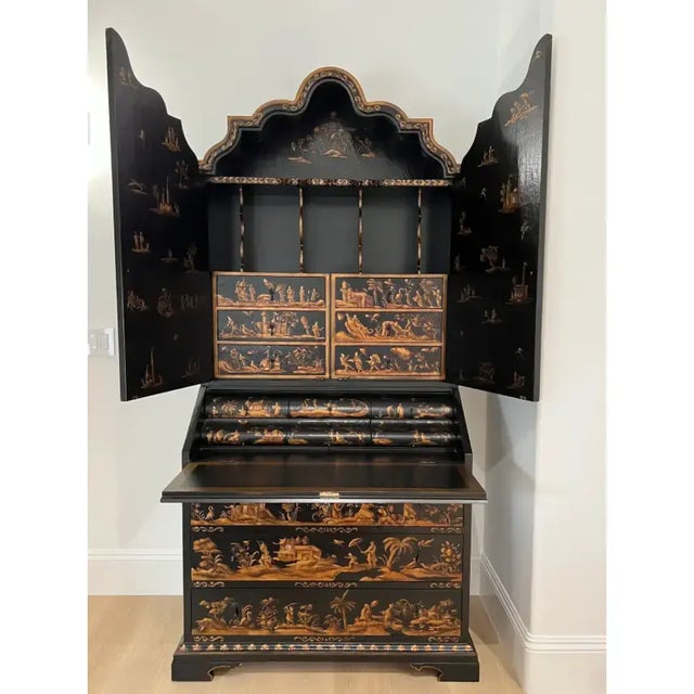 This is a an exceptional chinoiserie secretary by Baker Furniture, it is part of the McMillan Collection, the design is...