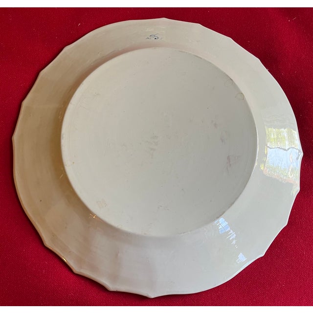 Large Antique 18th Century French Porcelain Round Charger Platter in Chantilly Blue Sprig For Sale - Image 10 of 14