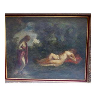 Béla Iványi-Grünwald Oil on Canvas Bathers in the Forest For Sale
