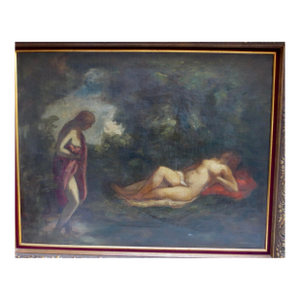 Béla Iványi-Grünwald Oil on Canvas Bathers in the Forest