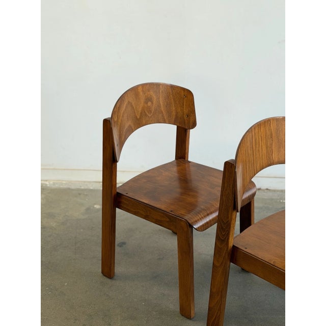1970s German Plywood Dining Chairs- Set of Four For Sale - Image 9 of 18