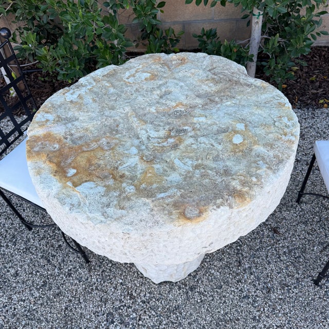 Stone Late 20th Century Limestone Outdoor Table or Pedestal 31" For Sale - Image 7 of 14