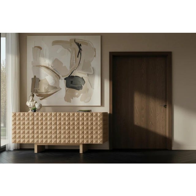 Beige Teatro Spike Design Luxury Wood Architectural Sideboard For Sale - Image 8 of 11