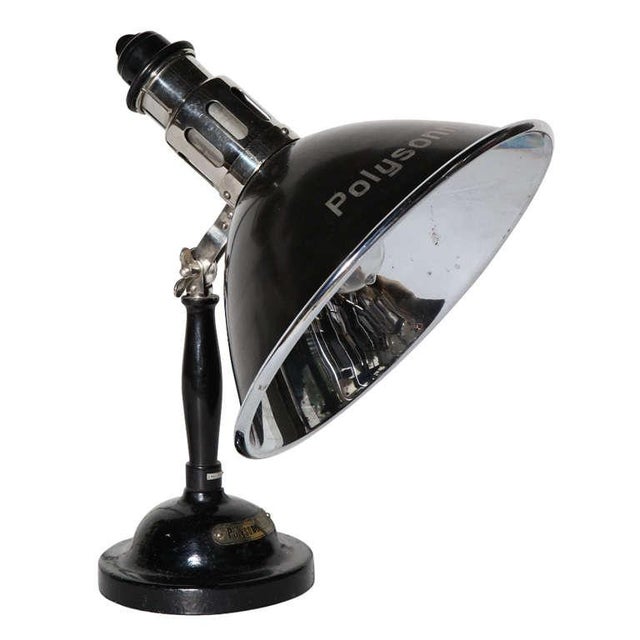 Substantial Polysonn-Lampe Nickel Plate & Black Iron Table Lamp, 1920's For Sale - Image 10 of 10