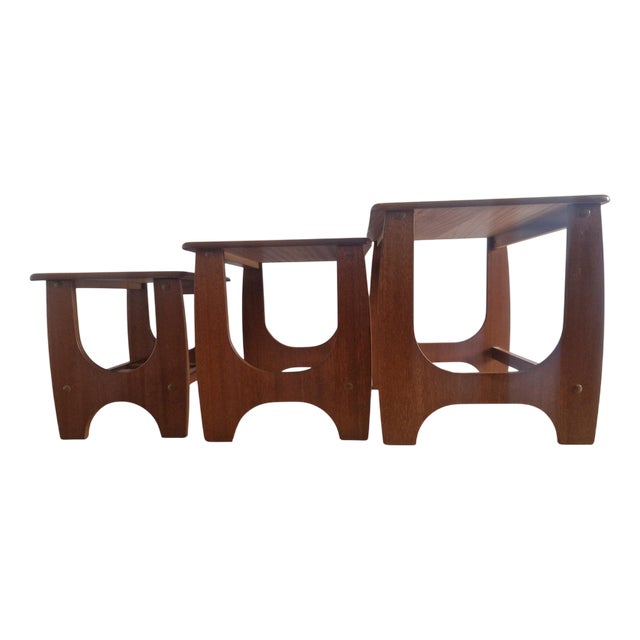 Teak Nesting Tables, Denmark, 1970s, Set of 3 For Sale