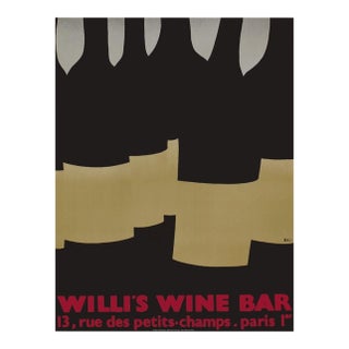 1984 Alberto Bali Willi's Wine Bar Poster For Sale