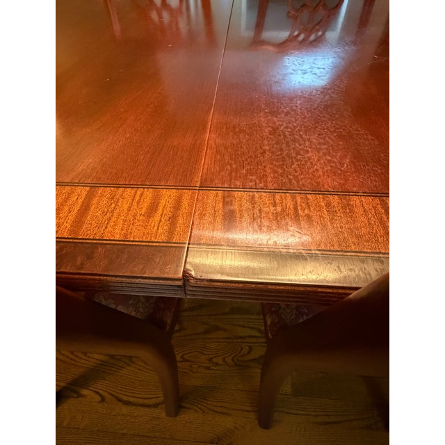 Vintage Ethan Allen Chippendale Style Extension Dining Table & 8 Chairs For Sale - Image 17 of 17