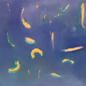 Original Abstract Oil Painting, "The Magic of Falling Stars" by Christine Frisbee