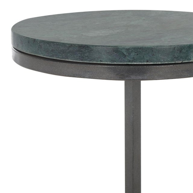 Spritely Home Arkan Marble Drink Table in Green For Sale - Image 4 of 8