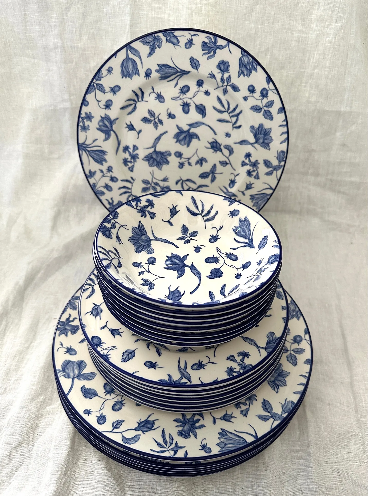 Royal Stafford Blue & White Floral Dinnerware-A Set | Chairish
