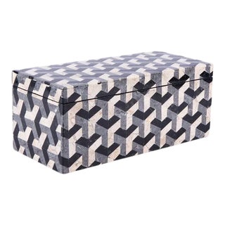Milan Stone Inlay Box Chevron Pattern For Sale