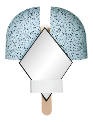 Italian Light Blue 'Bonnet Mirror by Elena Salmistraro