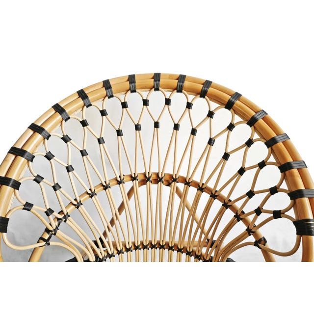 Bamboo With Black Tie Side Chair For Sale In Los Angeles - Image 6 of 9