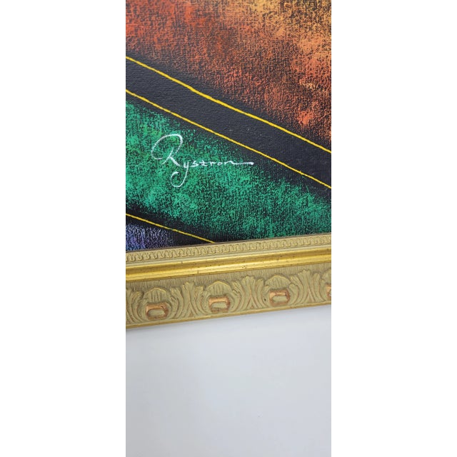 Pablo Picasso Vintage Postmodern Cubist Figurative Signed Canvas Acrylic Painting, Framed For Sale - Image 4 of 8