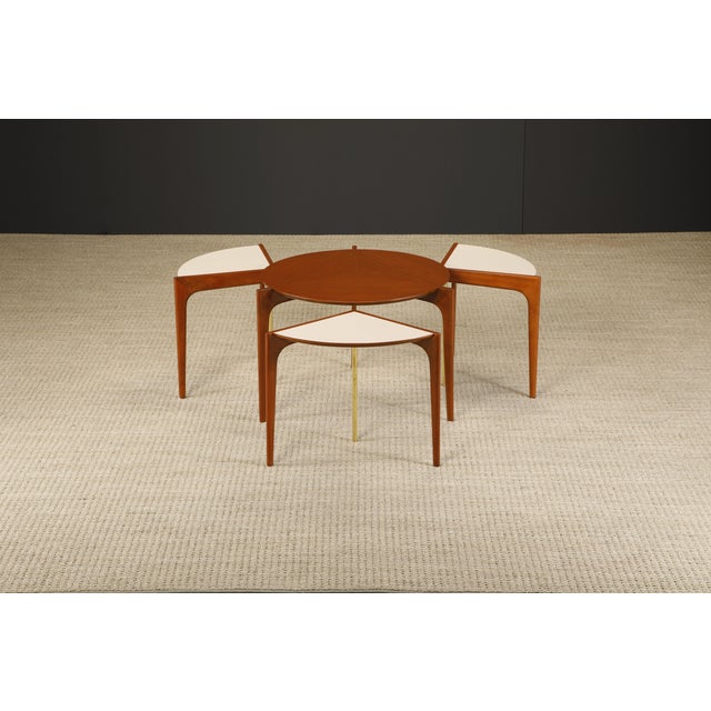 Modern Vladimir Kagan for Grosfeld House Set of Nesting Tables, Very Rare 1950s, Signed - Set of 4 For Sale - Image 3 of 12