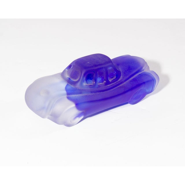 Contemporary Olle Brozén Kosta Boda “Car-Toons” Blue Glass Car For Sale - Image 3 of 7