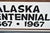 Alaska Centennial 1867-1967, Haida, screen print on masonite, 48"x26" with attractive black wood frame, all original More...