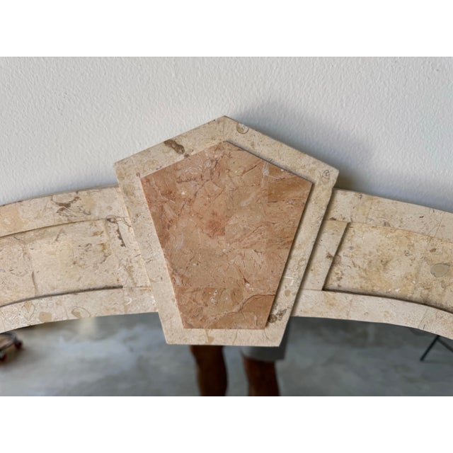 Vintage Maitland-Smith Style Tessellated Stone Arched Wall Mirror For Sale - Image 4 of 12