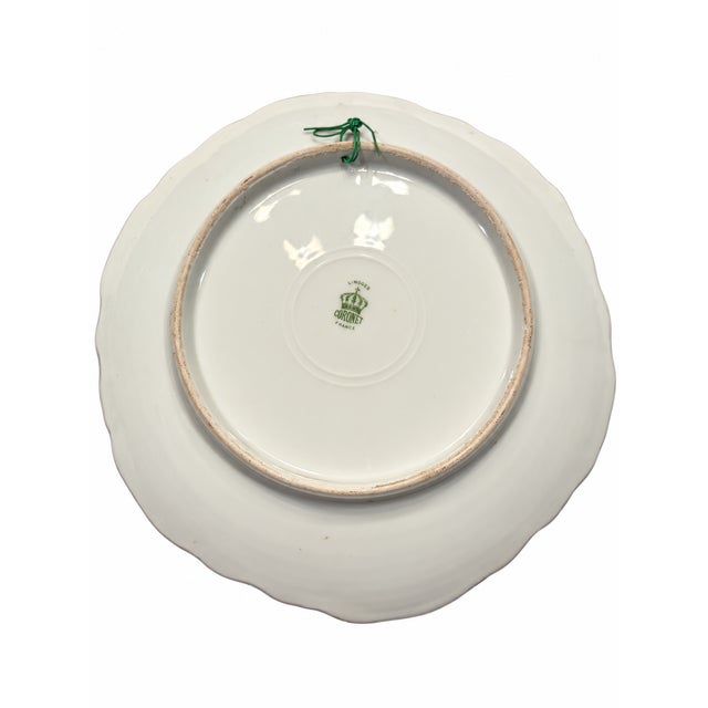 1900 - 1909 Antique French Hand-Painted Coronet Limoges Troubadour Porcelain Plate For Sale - Image 5 of 6