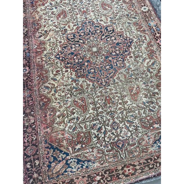 Antique Ferahan Sarouk Soft Rust Rug 4.4 x 6.4 For Sale In Milwaukee - Image 6 of 12