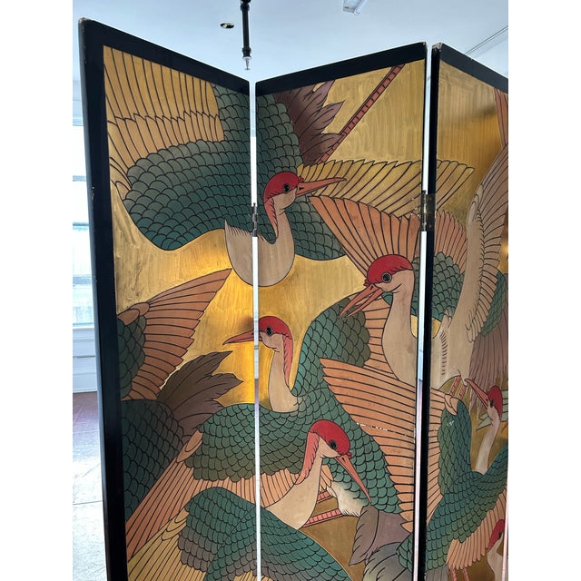 1940s Art Deco Crane Screen For Sale - Image 4 of 12