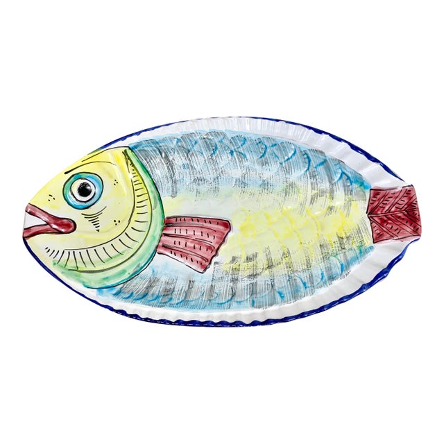 Vintage Italian Fish Serving Platter For Sale