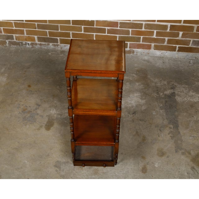 English 19th Century Three-Tiered Étagère with Low Drawer and Turned Supports For Sale - Image 9 of 12
