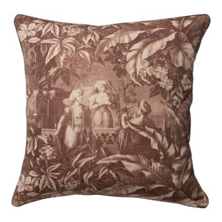 English Traditional Harem Scenes Print Pillow For Sale