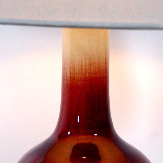 1970s Vintage Ox Blood Glaze Table Lamp, 1970s For Sale - Image 5 of 8