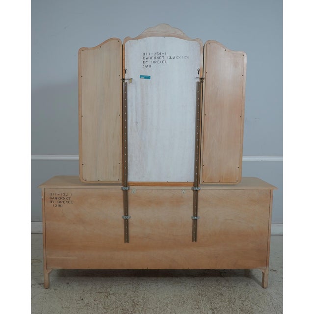 Drexel Cabernet Classics French Provincial Dresser W. Trifold Mirror For Sale - Image 16 of 18