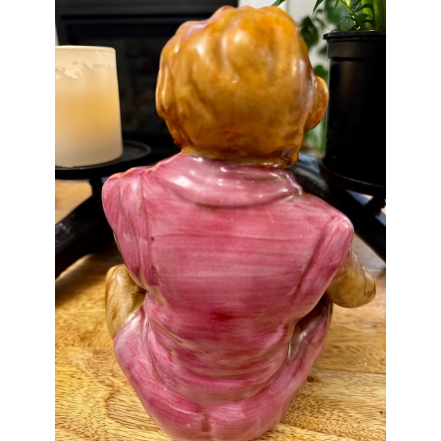 1980s Vintage Ceramic Monkey Figurine With Pipe For Sale - Image 5 of 9