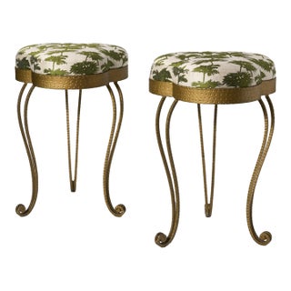 1940s Brass Stools - Set of 2 For Sale
