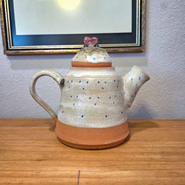 Mid 20th Century Sandra Schmitt McKenzie River Pottery Stoneware Teapot & Lidded Casserole Set, Rustic Studio Art Pottery For Sale - Image 9 of 17
