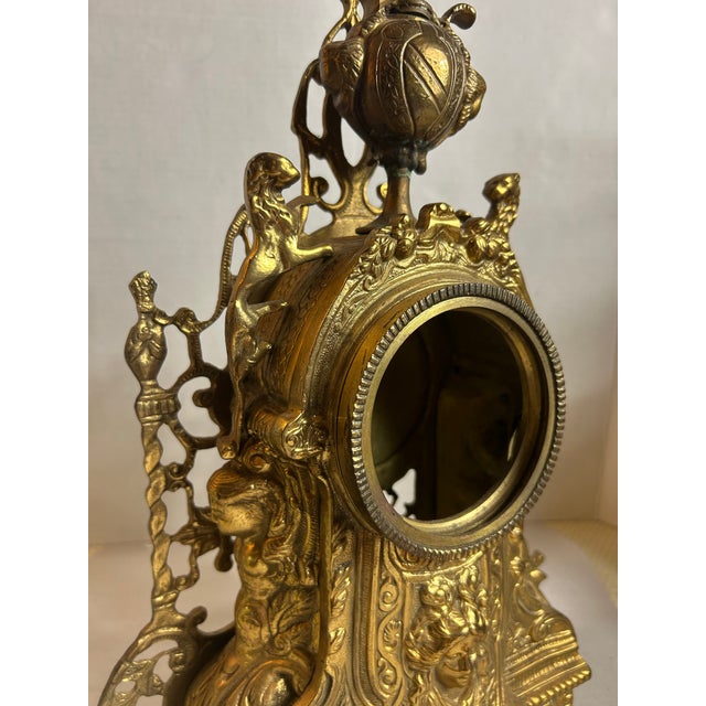 Ornate Antique European (Likely French) Rococo Mantel Clock Case Only, no clock included. Appears to be Gilt over Brass or...