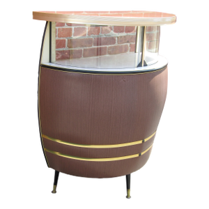 English Retro Mid Century Kitch Barrel Bar 1950s