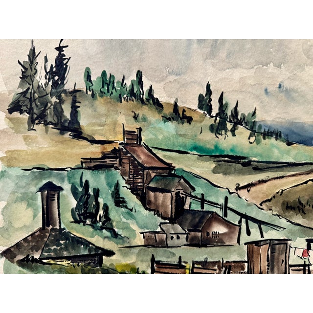 Original watercolor on paper by Henry Emil Salloch, also known as Heinz Emil Salloch, the German-born American artist and...