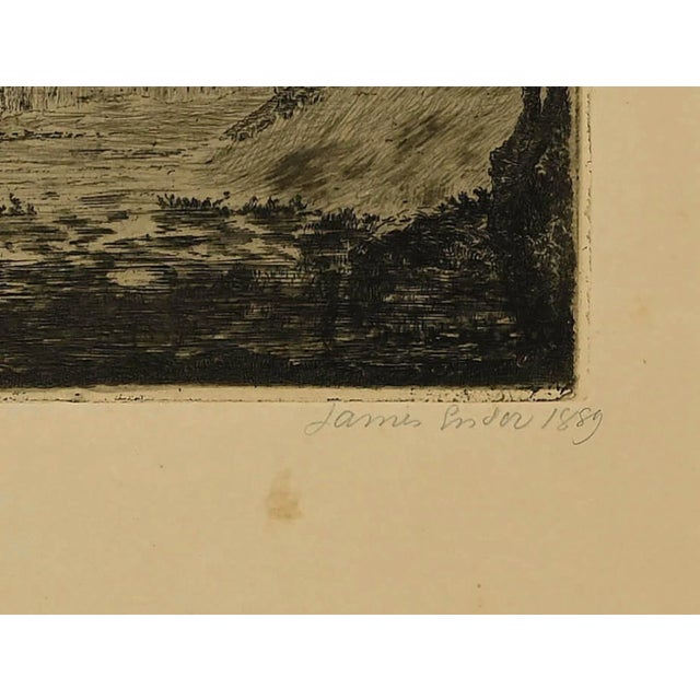 James Ensor - La Mare Aux Poplars - Etching - 1889 For Sale - Image 3 of 4
