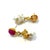 Bochic "Orient" Ruby, Topaz & Multi Fancy Sapphire Earrings Set 18K Gold & Silver Natural light Blue topaz - 1.50 carat...