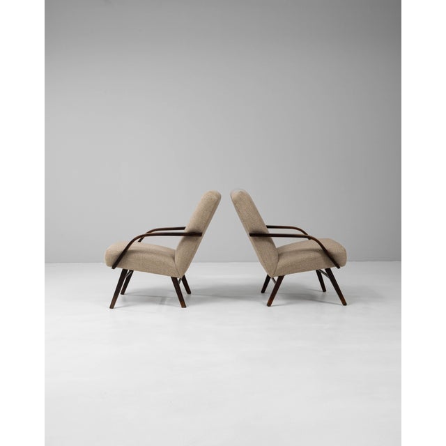 Mid-Century Modern 1960s Czech Upholstered Armchairs - A Pair For Sale - Image 3 of 18