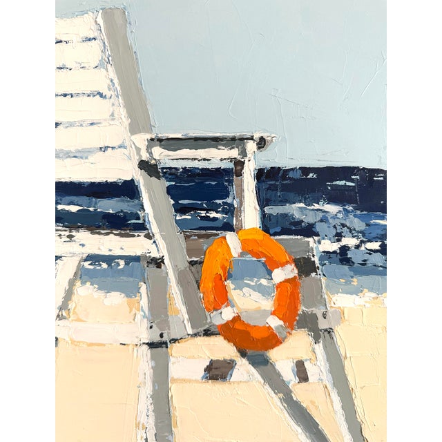 2020s Lifeguard Not on Duty, Original Oil Painting by Jennifer Hohlfelder For Sale - Image 5 of 6