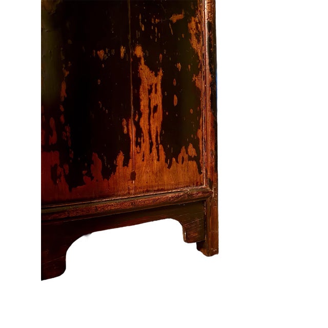 Early 19th Century Early 19th Century Chinese Black Lacquered Scholars Cabinet For Sale - Image 5 of 9