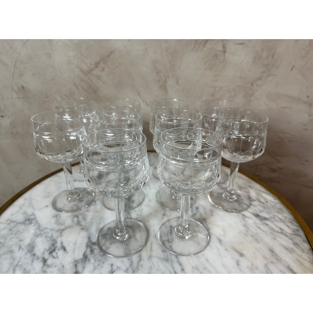 Crystal Glasses, 1930, Set of 10 For Sale - Image 8 of 13