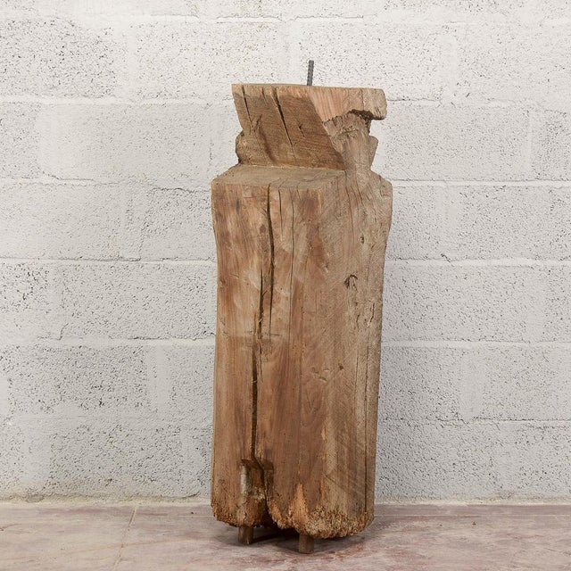 Brown Column, Pedestal, Beam, and Decorative Base for a Statue For Sale - Image 8 of 9