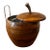 1960s Mid-Century Modern Solid Walnut Apple Ice Bucket With Silverplate Claw Tongs For Sale