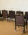 1980s Hollywood Regency Black Lacquer and Satin Dining Armchairs – Set of 8 For Sale - Image 12 of 13